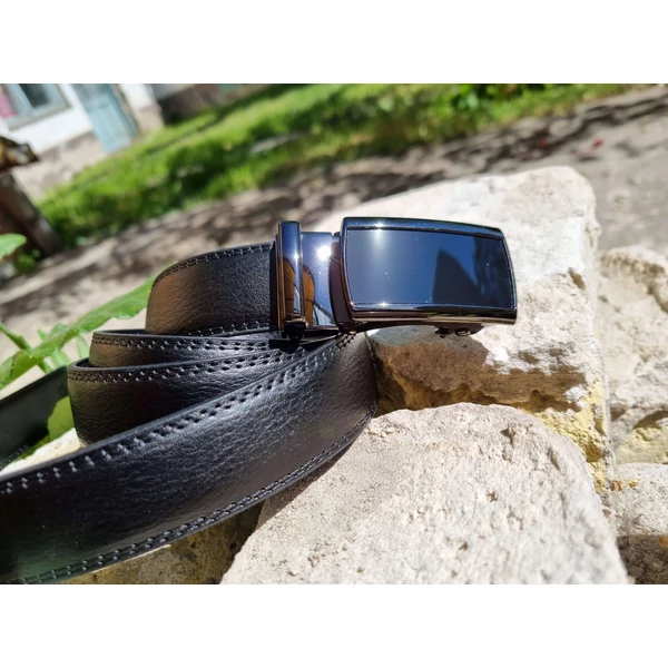 Ramsey London elegáns bőröv 002 - 3cm - fekete