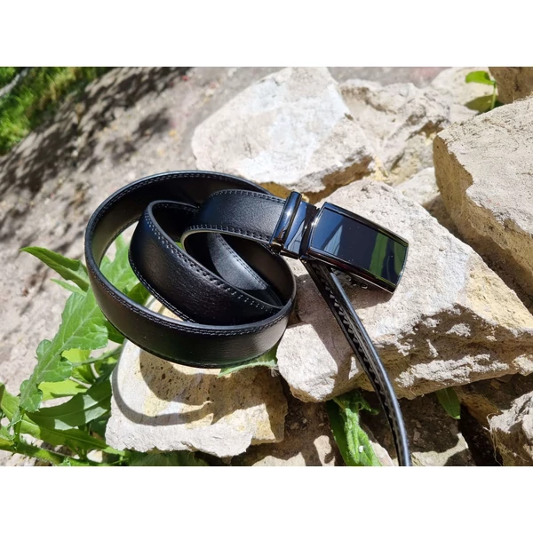 Ramsey London elegáns bőröv 002 - 3cm - fekete