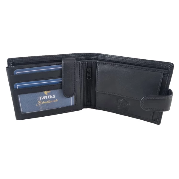 FARKAS RFID bőrpénztárca, kapcsos 28X