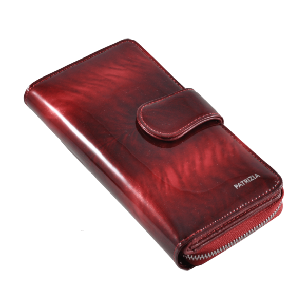 Patrizia piros lakkbőr pénztárca, álló fazon FF116