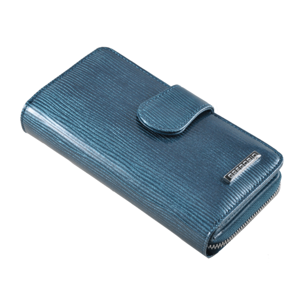 Gregorio kék színű lakkbőr pénztárca, álló fazon LN116