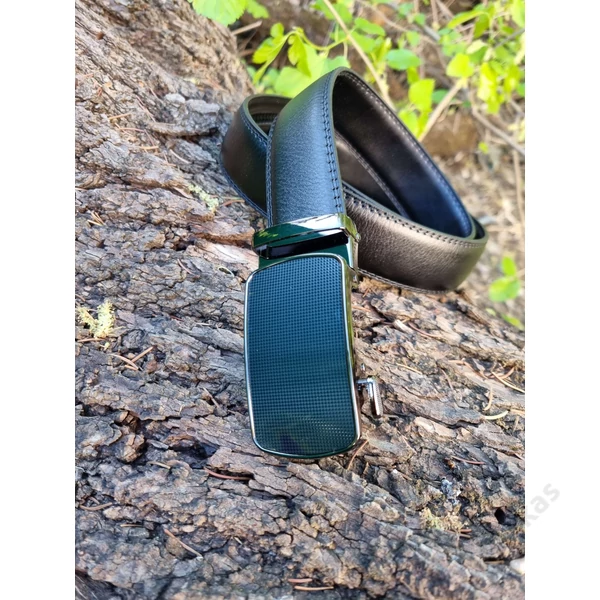 Ramsey London elegáns bőröv 005 - 3,5cm - fekete