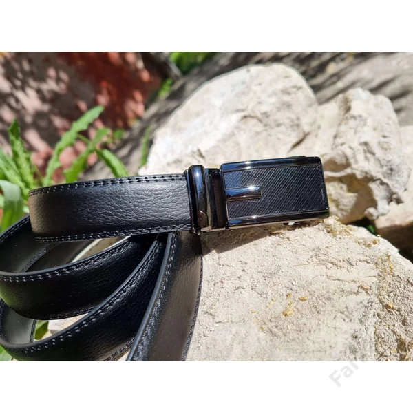 Ramsey London elegáns bőröv 006 - 3cm - fekete