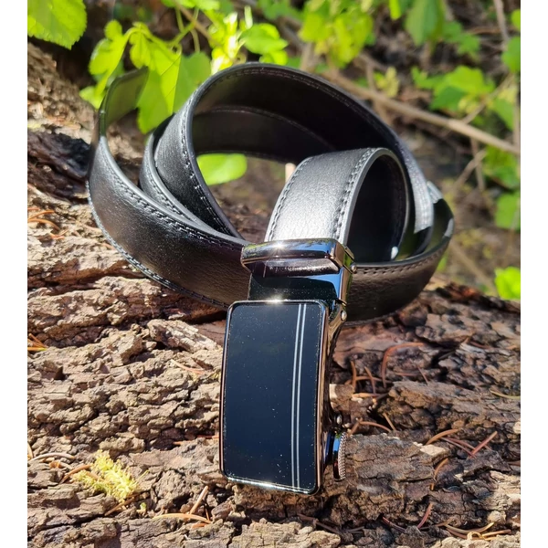 Ramsey London elegáns bőröv 008 - 3cm - fekete