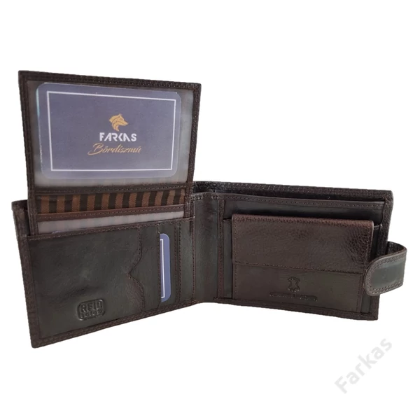 FARKAS RFID prémium bőrpénztárca kivehető kártyatartó résszel 7002