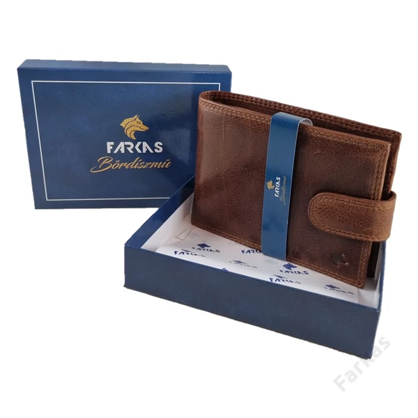 FARKAS RFID prémium bőrpénztárca kivehető kártyatartó résszel 7002