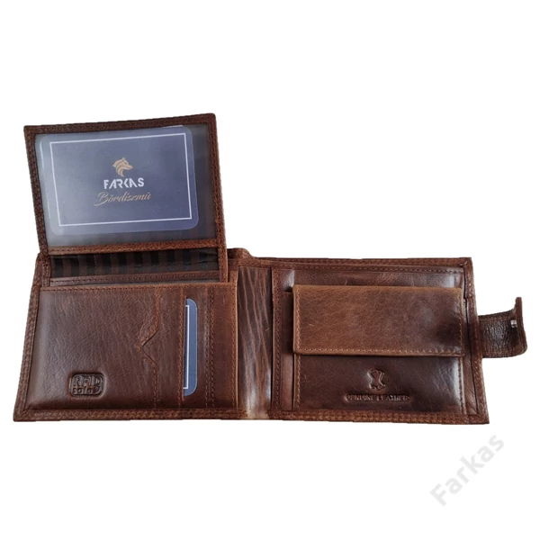 FARKAS RFID prémium bőrpénztárca kivehető kártyatartó résszel 7002