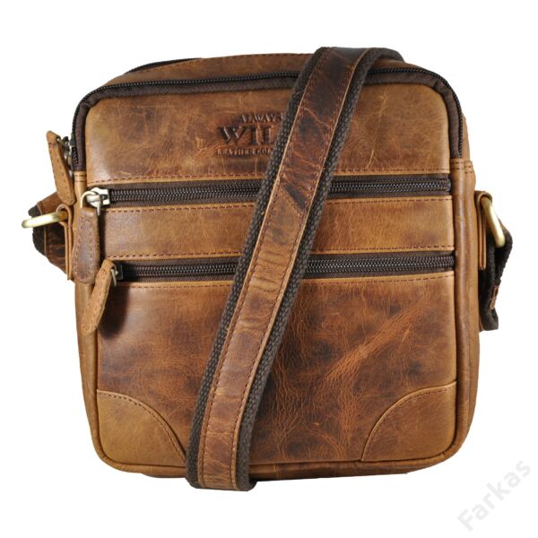 Always Wild férfi barna táska "pull up" bivaly bőrből 8171