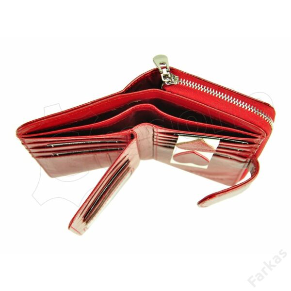 Gregorio piros színű krokós lakkbőr pénztárca, álló fazon BC116