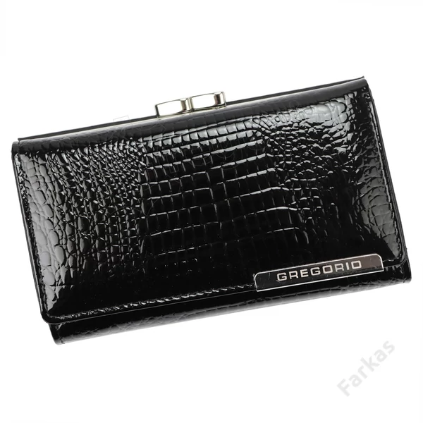 Gregorio keretes lakkpénztárca krokós mintával GF108