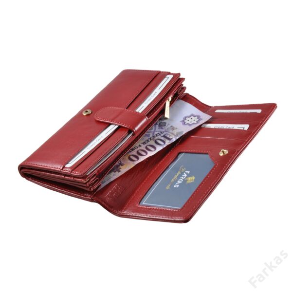 Patrizia piros bőrpénztárca sok kártyatartó hellyel IT102